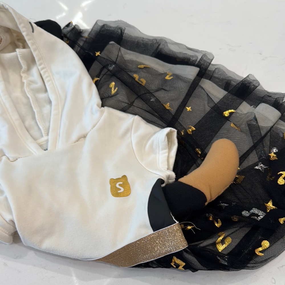 Squishmallows Kids' Black and Gold Tutu Dress